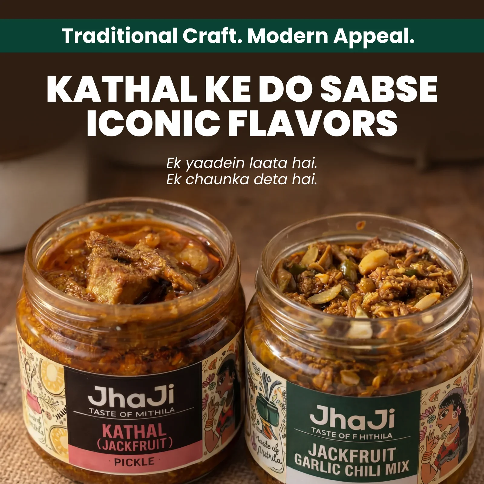 Jackfruit Pickle Combo – 2 Flavors (Classic Kathal & Garlic Chilli Mix) - Image 2