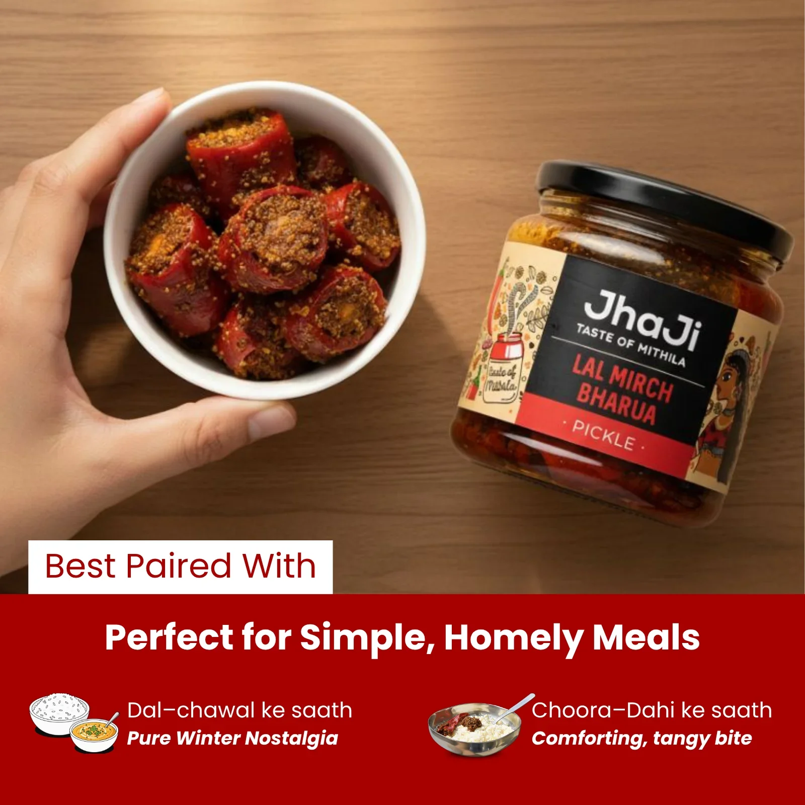 Lal Mirch ka Bharua Achar | Stuffed Red Chilli Pickle - Image 3