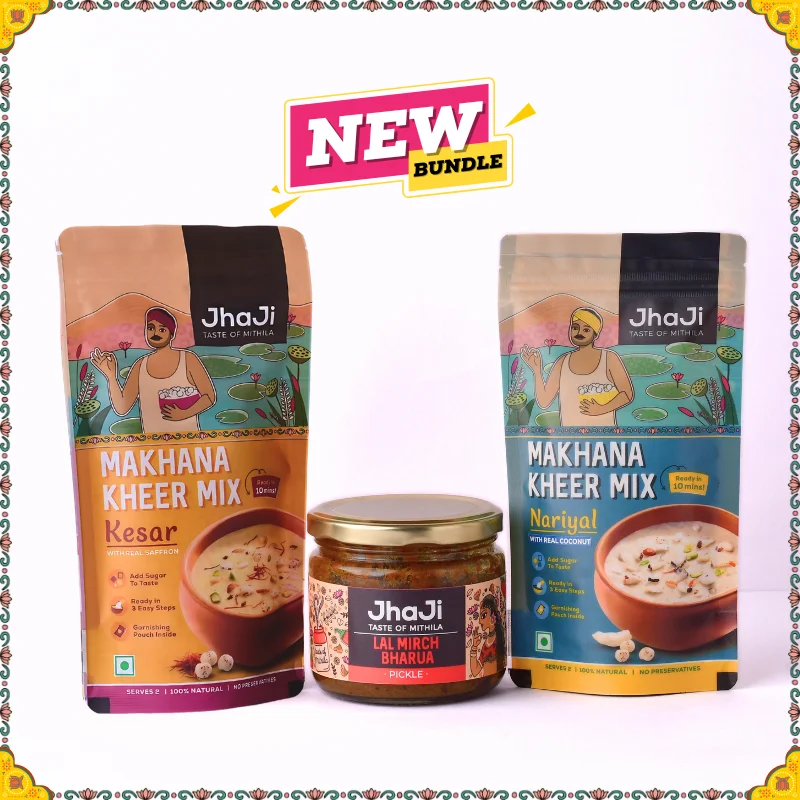Desi Delight Duo: Lal Mirch Bharua Pickle & Instant Makhana Kheer Mix - Image 12