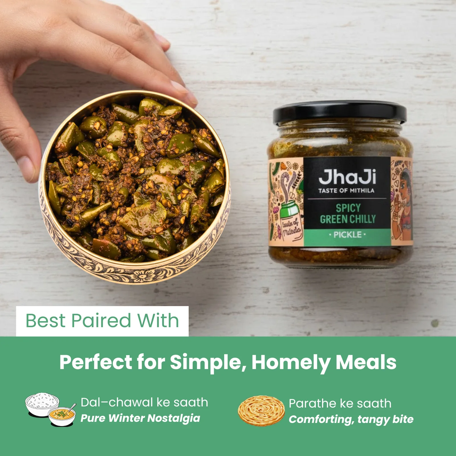 Spicy Green Chilli Pickle | Hari Mirch ka Teekha Achar - Image 3