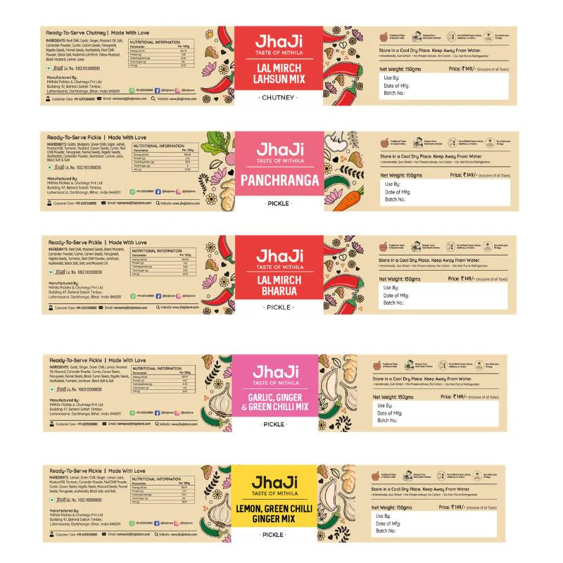 5 Winter Pickles Sample Pack | Lal Mirch Bharua, Panchranga & More | 5×150g Jars - Image 7